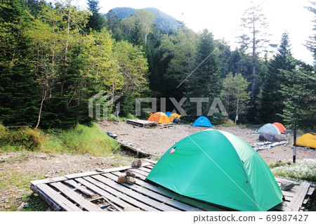 Autumn Yatsugatake mountain range Oren hut tent field solo tent Autumn Yatsugatake mountain range Oren hut tent field solo tent 69987427