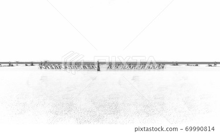 School athletic meet, tug of war, with spectators, without buildings, illustration 46 69990814