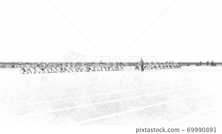 School athletic meet, tug of war, with spectators, without building, illustration 28 School athletic meet, tug of war, with spectators, without building, illustration 28 69990891