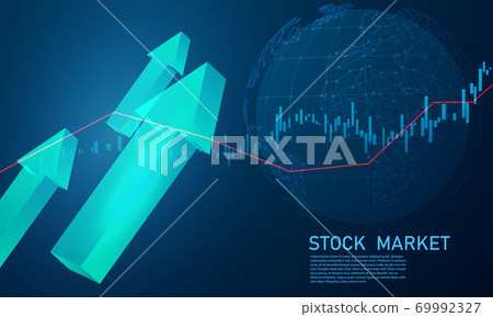 stock market, economic graph with diagrams, business and financial concepts and reports, abstract technology communication concept vector background 69992327