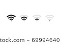 Wifi signal strength icon set. Wi-Fi level symbol. Vector EPS 10 69994640