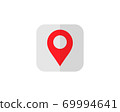 Map Pin Marker button. Location symbol. Vector EPS 10 69994641