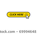Click here button with cursor icon. Vector EPS 10 69994648