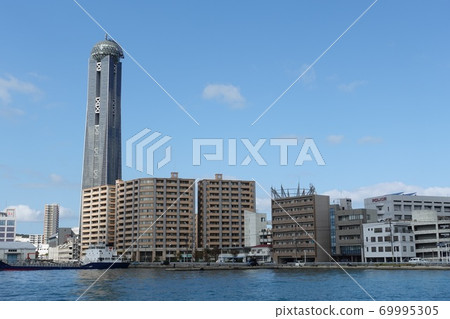 Scenery around Shimonoseki City Landmark Kaikyo Yume Tower Scenery around Shimonoseki City Landmark Kaikyo Yume Tower 69995305