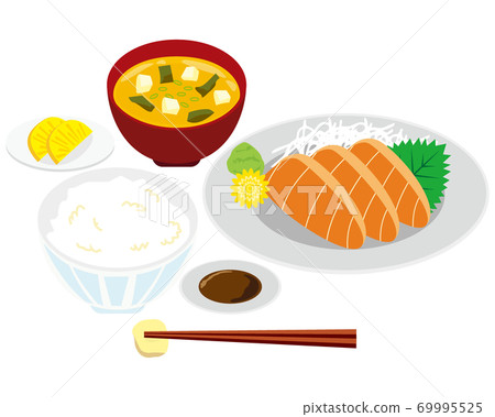 Vector illustration of salmon sashimi set meal Vector illustration of salmon sashimi set meal 69995525