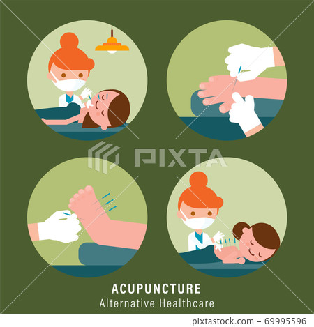 Acupuncture Alternative healthcare illustration Acupuncture Alternative healthcare illustration 69995596