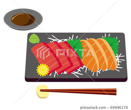 Vector illustration of tuna and salmon sashimi Vector illustration of tuna and salmon sashimi 69996178