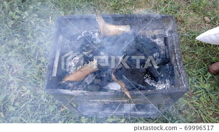 hot charcoal brazier ready to cook meat at outdoor 69996517