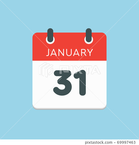 Icon day date 31 January, template calendar page Icon day date 31 January, template calendar page 69997463
