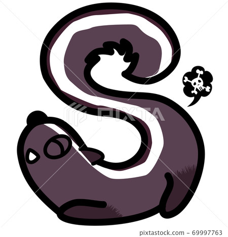 S形scank可愛脹氣插畫素材 69997763