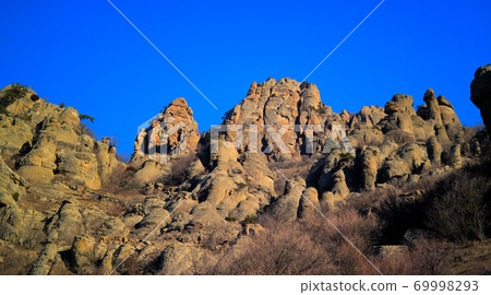 Ghost valley landscape and Demirji mountain Crimea 69998293
