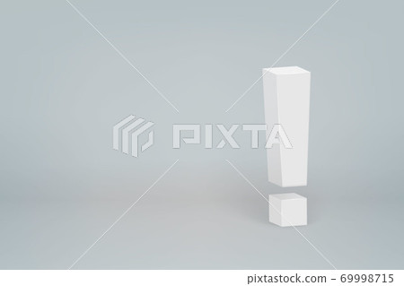 3d exclamation mark symbol on scene background,... - Stock Illustration ...