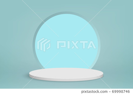 3d minimal scene with white podium, Cosmetic product presentatio Template for your design 69998746