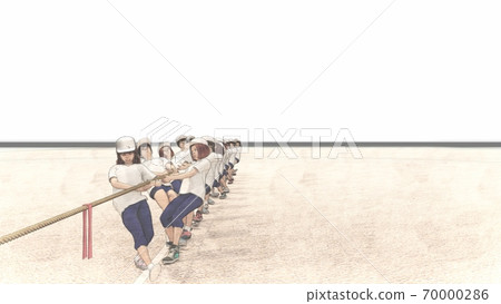學校運動會，拔河，沒有觀眾，沒有建築物，插圖38 70000286
