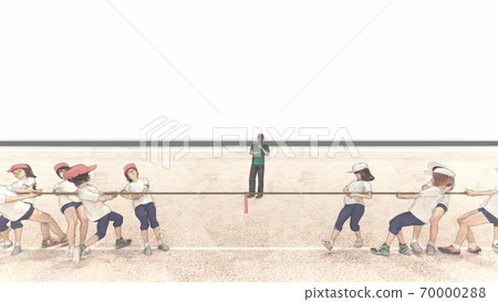 學校運動會，拔河，沒有觀眾，沒有建築物，插圖39 70000288