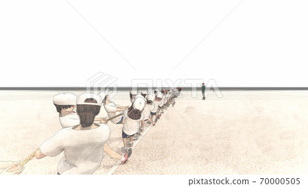 School athletic meet, tug of war, no audience, no building, illustration 4 70000505