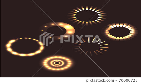 Set of isometric round sliders with loading. Vector infographic design elements 70000723
