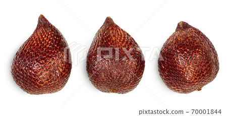 Salak snake fruit isolated on white background with clipping path and full depth of field. Top view. Flat lay. Set or collection Salak snake fruit isolated on white background with clipping path and full depth of field. Top view. Flat lay. Set or collection 70001844