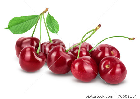 red sweet cherry isolated on white background with clipping path and full depth of field 70002114