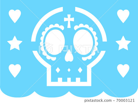 El dia de los muertos papel picado. Decorative bunting banner for the Day of the Dead. 70003121