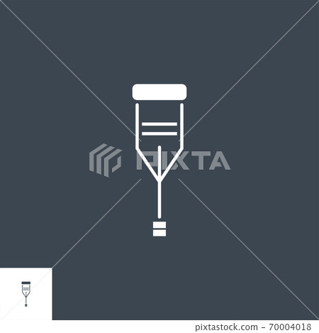 Crutch related vector glyph icon. 70004018