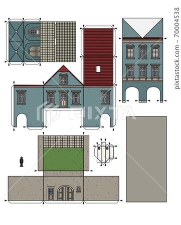 The paper model of a town house The paper model of a town house 70004538