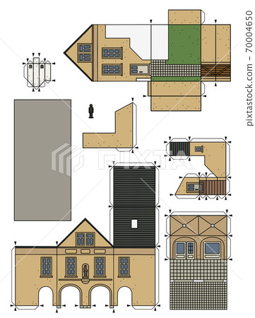 The paper model of a town house 70004650