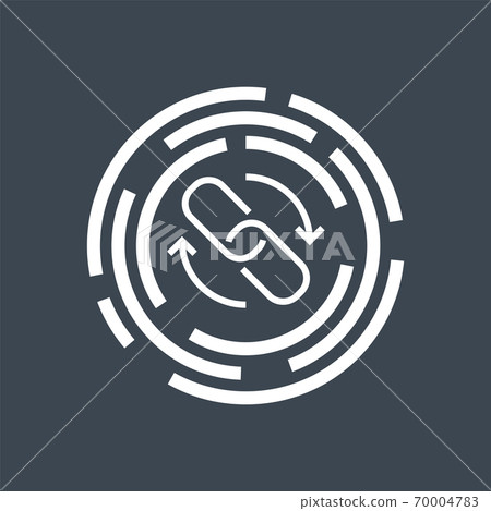Backlinks Related Vector Glyph Icon. Backlinks Related Vector Glyph Icon. 70004783