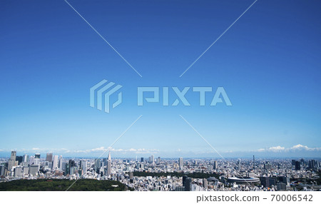 Tokyo scenery wide September 2020 Shinjuku Harajuku Aoyama Omotesando towards the New National Stadium 70006542