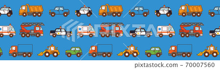 Cars pattern on blue background. Cover for pages 70007560