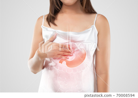 A woman suffering from gastroesophageal reflux disease 70008594