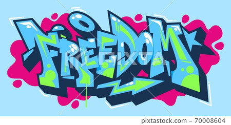Abstract Word Freedom Graffiti Style Font Lettering Vector Illustration Art Abstract Word Freedom Graffiti Style Font Lettering Vector Illustration Art 70008604
