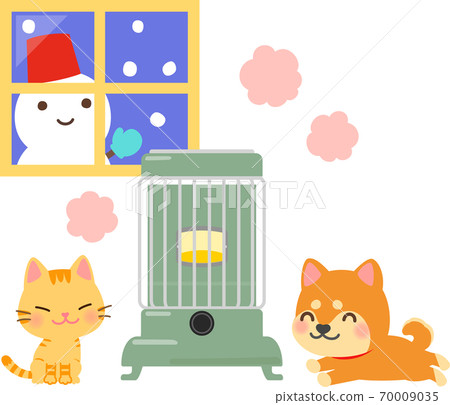 貓和狗在復古爐子裡熱身 70009035