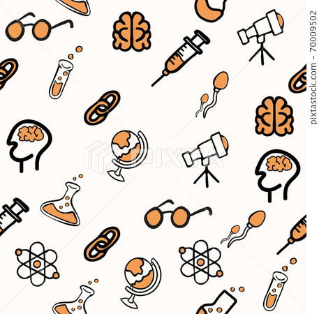 Set of Science doddle seamless pattern 70009502