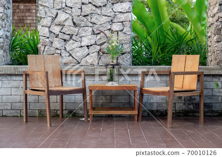 old Table and chairs decorated in Hotel 70010126