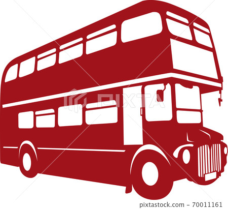 觀光2樓巴士Aka矢量 70011161