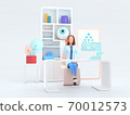 Healthcare series: Ophthalmologist. Ophthalmologist specialist at work 3d render 70012573