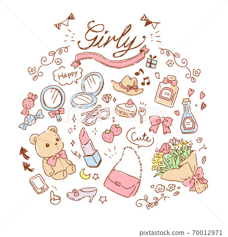 Hand-painted girly illustration Hand-painted girly illustration 70012971