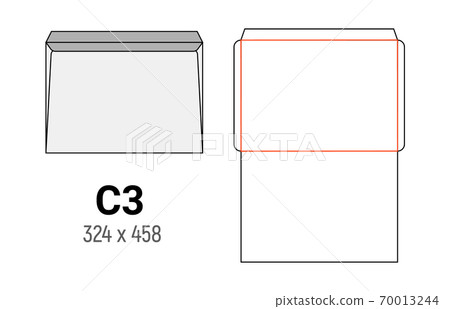 C3 envelope mockup a3 white template cut size 70013244