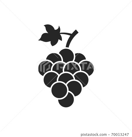 Grape vector isolated icon. Grape leaf wine black illustration graphic pictogram simple logo 70013247