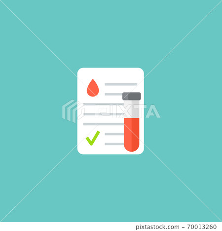 Blood test result lab report health vector icon. Medical checklist patient paperwork, blood test 70013260
