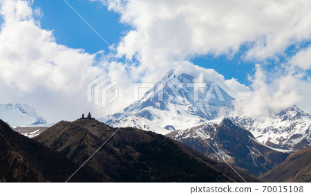 Mount Kazbek. Georgian mountain landscape Mount Kazbek. Georgian mountain landscape 70015108