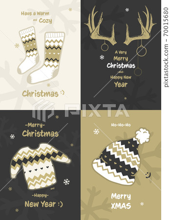 Set of Merry Christmas hand drawn cards. Doodles and sketches vector illustration Set of Merry Christmas hand drawn cards. Doodles and sketches vector illustration 70015680