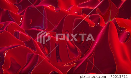 3d rendering abstract fluid background. Beautiful wavy glass surface of red liquid with pattern, gradient color and flow waves on it. Creative bright bg 3d rendering abstract fluid background. Beautiful wavy glass surface of red liquid with pattern, gradient color and flow waves on it. Creative bright bg 70015711