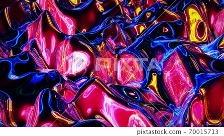 3d rendring abstract iridescent fluid background. Beautiful wavy glass surface of liquid with pattern, gradient color and flow waves on it. Creative bright bg 3d rendring abstract iridescent fluid background. Beautiful wavy glass surface of liquid with pattern, gradient color and flow waves on it. Creative bright bg 70015713