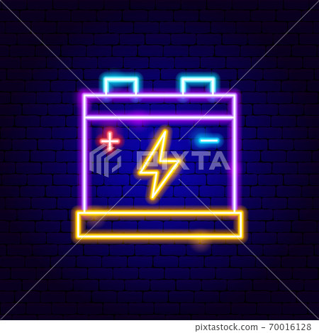 Battery deals neon sign