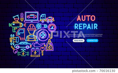 Auto Repair Neon Banner Design Auto Repair Neon Banner Design 70016130