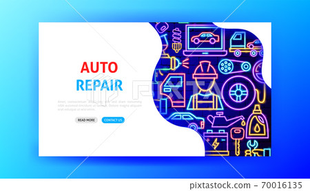 Auto Repair Neon Landing Page 70016135