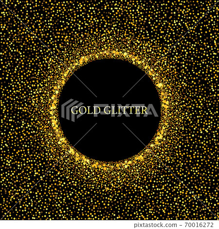 Vector golden glitter background with copy space. Golden star dust glam circle Element design Vector golden glitter background with copy space. Golden star dust glam circle Element design 70016272