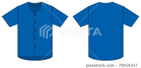 Short-sleeved baseball shirt / T-shirt template - Stock Illustration  [70016355] - PIXTA